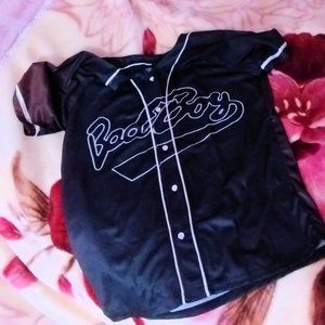 90s Clothes for Women and Men,Bad Boy Baseball Jersey Shirt (S) Black